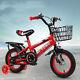 12 Inch Kids Bike Adjustable Seat Children Bicycle With Basket For Boy Girl V4p6