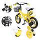 12 Inch Kids Bike Bicycle Children Girls Boys Yellow Cycling With Stabilisers Gift