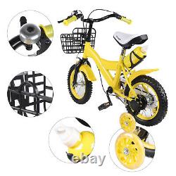 12 inch Kids Bike Bicycle Children Girls Boys Yellow Cycling with Stabilisers Gift