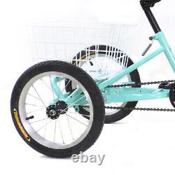 14'' Kids Tricycle Single Speed Bicycle Children 3-Wheel Bike withShopping Basket