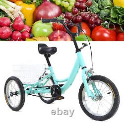 14 Tricycle Single Speed 3-Wheel Bicycle Bike for Kids with Rear Shopping Basket