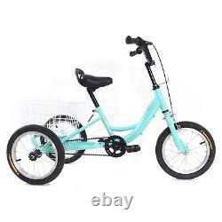 14'' Tricycle Single Speed 3-Wheel Bicycle Bike for Kids with Rear Shopping Basket