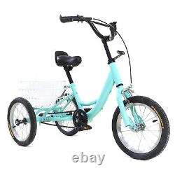 14 Tricycle Single Speed 3-Wheel Bicycle Bike for Kids with Rear Shopping Basket