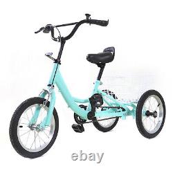 14 Tricycle Single Speed 3-Wheel Bicycle Bike for Kids with Rear Shopping Basket