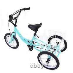 14 Tricycle Single Speed 3-Wheel Bicycle Bike for Kids with Rear Shopping Basket