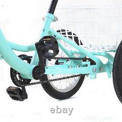 14 Tricycle Single Speed 3-Wheel Bicycle Bike for Kids with Rear Shopping Basket