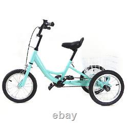 14 Tricycle Single Speed 3-Wheel Bicycle Bike for Kids with Rear Shopping Basket