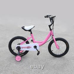 16 Kids Bike Girls Boys Children Bicycle with Training Wheels Pink/YellowithGreen