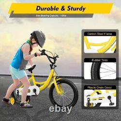 16 Kids Bike Yellow Bicycle Height Adjustable For 5-8 years old Boys Girls