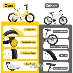 16 Kids Bike Yellow Bicycle Height Adjustable For 5-8 years old Boys Girls