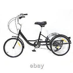 20'' 8 Speed Cruise Trike Bicycle Adult Tricycle 3-Wheel Bike with Shopping Basket