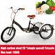 20 Adult Tricycle 3 Wheel Bicycle Single Speed Bike Black With Shopping Basket