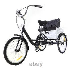 20 Adult Tricycle Three Wheel Trike Bike Bicycle + Shopping Basket & Child Seat