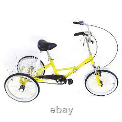 20 Bike Adult Tricycle Single-speed 1 speed 3 Wheel Bicycle Trike with Basket