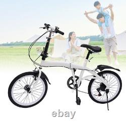 20'' Folding Bike Carbon Steel Frame 7 Speed Urban City Cycling Bicycle Foldable