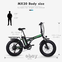 20 Folding Electric Bike E-bike 750W Shimano Mountain Bicycle Fat Tire Moped