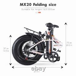 20 Folding Electric Bike E-bike 750W Shimano Mountain Bicycle Fat Tire Moped
