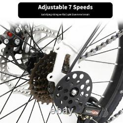 20 Inch 7 Speed Folding Bike Heavy Steel Frame Bicycle Rear Suspension Dual Disc