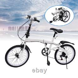 20 Inch Adult Folding Bike 7 Gear Carbon Steel Double V Brake Foldable Bicycle