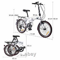 20 Inch Wheels 7 Speed Folding Bicycle Bike Cruiser Road Adult Mountain Bike