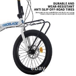 20 Inch Wheels Bike Folding Bicycle 7-Speed Variable Bike with Front&Rear Rack