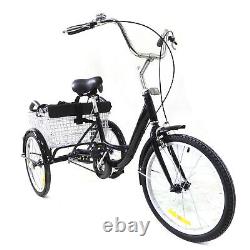 20 Trike Tricycle 3-Wheel Bike Bicycle With Folding Back Basket+Child Seat