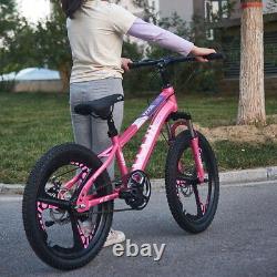 20 inch Bike Girls Pink Bicycle Front Suspension Cycling Disc Brake Xmas Gift UK