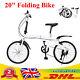 20 Inch Folding Bicycle 6 Speed Adult Folding Bike Double V-brake Bike White