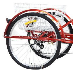 24 6 Speed Adult Tricycle 3 Wheels Bicycle Bike For Senior Shopping Trike Hot