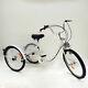 24 6 Speed Adults Tricycle White 3 Wheel Bicycle Trike With Shopping Basket