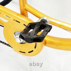 24 6-speed Adult Tricycle 3 wheel Yellow Bicycle Trike Bike with Basket & Lamp