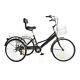 24 Adult Tricycle 7-speed 3-wheel Bicycle Seniors Cruise Trike Black With Basket