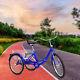 24 Adult Tricycle 7-speed 3 Wheels Senior Foldable Bike Bicycle With Basket Blue