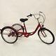 24 Adult Tricycle Bicycle 6-speed Adjustable Trike Cruise Basket Lamp Hotsale