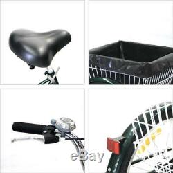 24 Adult Tricycle Cargo Bike British Racing Green Trike w. Basket Digit Lock