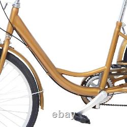 24'' Adult Tricycle Shopping Cruise Trike 6 Speed 3 Wheel Bicycle With Basket