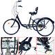 24'' Black Adult Tricycle 3-wheel Bike 6 Speed Cruise Trike Bicycle +basket