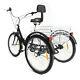 24'' Folding Adult Tricycle 3-wheel Bike 7 Speed Cruise Trike Bicycle With Basket