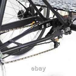24'' Folding Adult Tricycle 3-Wheel Bike 7 Speed Cruise Trike Bicycle with Basket