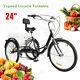 24 Inch 3-wheel Bike Foldable Adult Tricycle 7 Speed Trike Bike Bicycle Withbasket