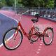24 Inch Adult Tricycle 3 Wheel Bike 7 Speed Folding Bicycle Trike With Basket+back