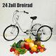 24 Inch Adult Tricycle 6-speed Bicycle Bike Trike Cruise 3 Wheel+basket+lamp New