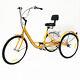 24 Inch Adult Tricycle Bike 6 Speed 3 Wheel Bicycle Trike Withbasket+backrest Gift