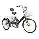24 Tricycle 3 Wheel 7-speed Adult Bicycle Tricycle Trike Bike With Basket New