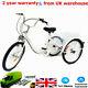 24 White Adult Tricycle 3 Wheel 6 Speed Bicycle Trike Cruise Basket + Lamp New