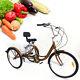 24'' Yellow Adult Tricycle Aluminum Tricycle Cruiser Stem With Backrest 3-wheel