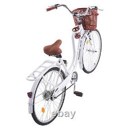 26Inch Adult Bike City Bikes Ladie Women Bicycle Vintage with Basket Cycle New