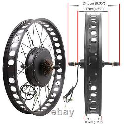 26 1000W 48V Electric Bike Fat Tire Rear Wheel Bicycle Conversion Kit Hub Beach