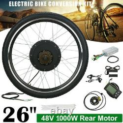 26'' Electric Bicycle Conversion Kit E Bike Rear Wheel Motor Hub 1000W 48V UK