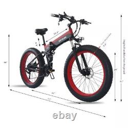 26 Folding Electric Bike City E-Bike Mountain Bike 15Ah Fat Tire Bicycle